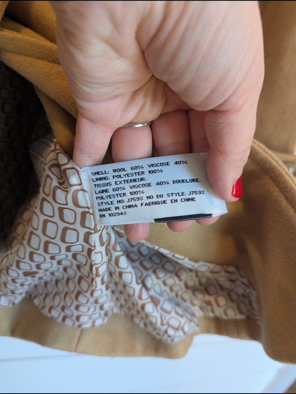 Tulle Anthropologie Wool Blend Camel Pea Coat Size Small Timeless Minimalist - Picture 7 of 12